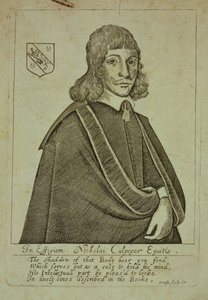 Porträt von Nicholas Culpeper (1616-54) aus A Physical Directory, oder eine Übersetzung des London Dispensatory, graviert von Thomas Cross, 1649